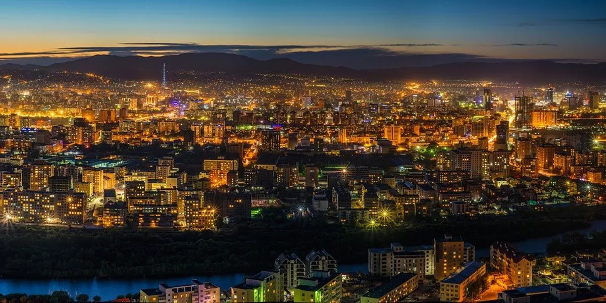 Night view of Ulaanbaatar city