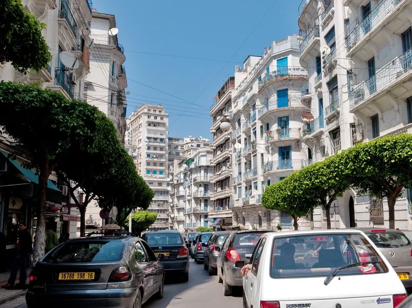 whitewashed buildings in Algiers, Algeria