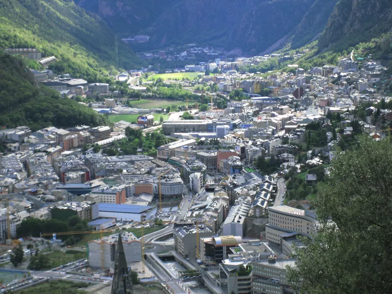 panoramic view of Andorra de Vella, Andorra