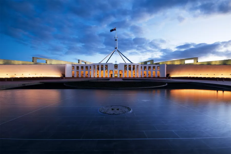 parliament house during evening in Canberra, Australia