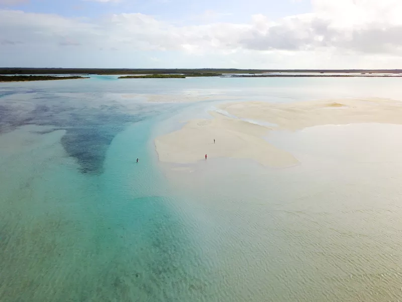 low tide in Exuma, Bahamas