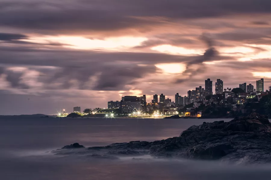 coastline during evening in Salvador, Brazil