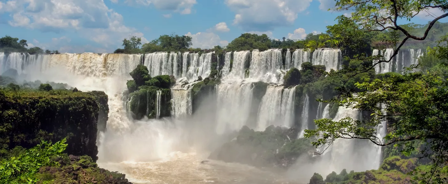 panoramic view of Iguazu Falls, Brazil