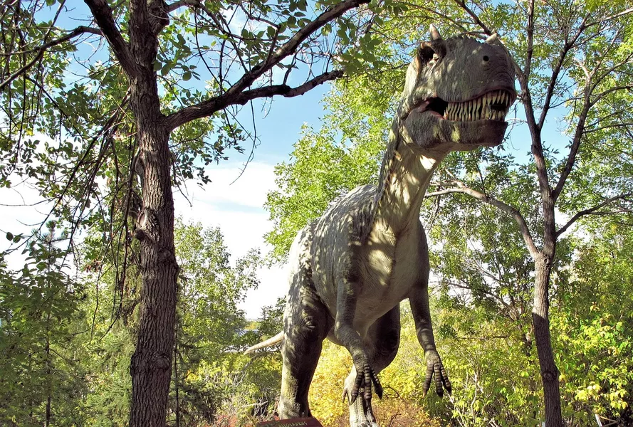 Dinosaur sculpture in zoo of Calgary, Canada