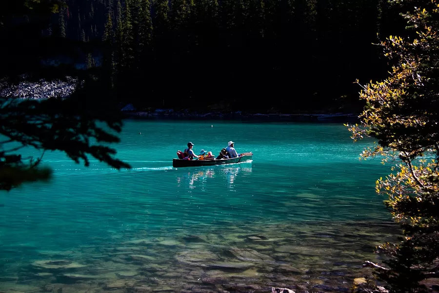 canoeing in Moraine Lake, Banff, Canada