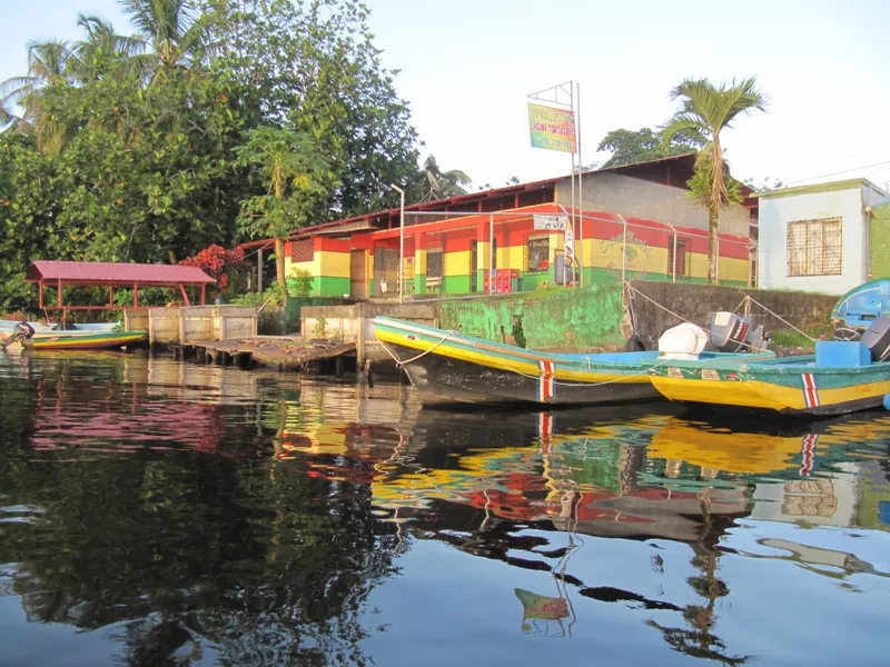 colorful boats in Limon, Costa Rica