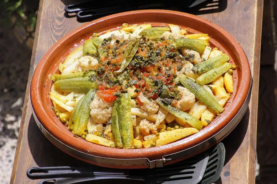 Tajin food of Berber cuisine in Atlas mountain, Morocco